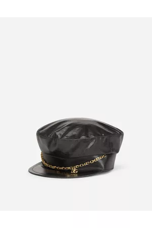 Dolce & Gabbana Women Hats - Baker Boy Hat With Dg Logo Chain - Woman Hats And Gloves 57