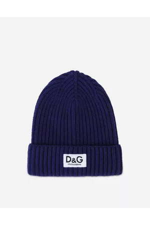 Dolce & Gabbana Ribbed Knit Hat With Logo Label - Man Accessories S