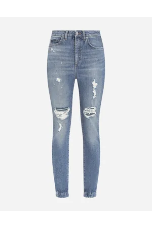 Dolce & Gabbana Stretch Denim Audrey Jeans With Rips - Woman Denim And Jeans Multi-colored Cotton 40