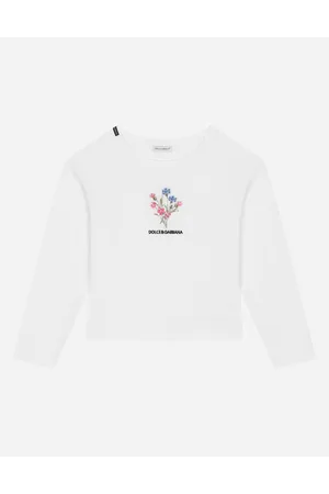Dolce & Gabbana Jersey T-shirt With Long Sleeves And Floral Embroidery - Woman T-shirts And Sweatshirts Jersey 2 Years