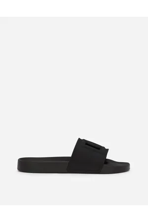 Dolce & Gabbana Rubber Beachwear Sliders With Dg Logo - Man Sandals And Slides Rubber 41