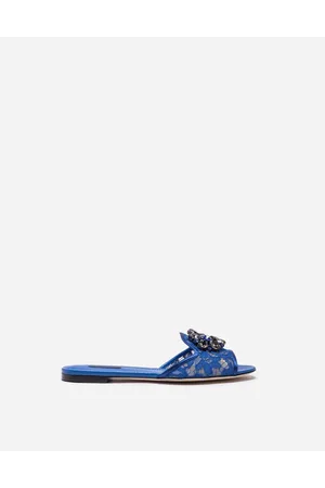 Dolce & Gabbana Slippers In Lace With Crystals - Woman Slides And Mules 39