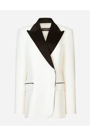 Dolce & Gabbana Double-breasted Wool Crepe Jacket With Tuxedo Lapels - Woman Blazers Silk 42