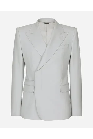 Dolce & Gabbana Double-breasted Stretch Wool Sicilia-fit Jacket - Man Suits And Blazers Gray Wool 44