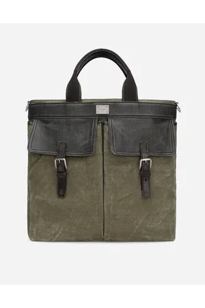 Dolce & Gabbana Canvas Shopper - Man Travel Bags Multi-colored Leather Onesize
