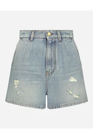 Dolce & Gabbana High-waisted Denim Shorts - Woman Denim And Jeans Multi-colored Cotton 38