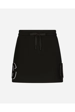 Dolce & Gabbana Jersey Miniskirt With Logo Patch - Woman Skirts Cotton 38