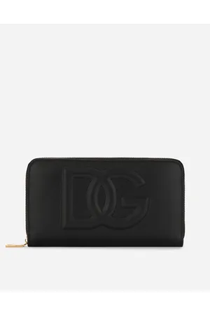 Dolce & Gabbana Calfskin Zip-around Wallet With Dg Logo - Woman Wallets And Small Leather Goods Leather Onesize