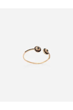 Dolce & Gabbana Family Yellow Bracelet With Rosette Motif And Black Sapphire - Woman Bracelets S