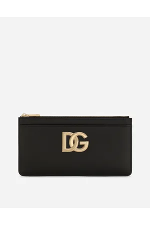 Dolce & Gabbana Large Calfskin Card Holder With Dg Logo - Woman Wallets And Small Leather Goods Leather Onesize