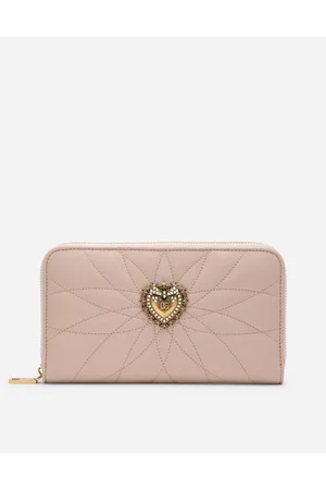 Dolce & Gabbana Zip-around Devotion Wallet In Nappa Leather - Woman Wallets And Small Leather Goods Blush Leather Onesize
