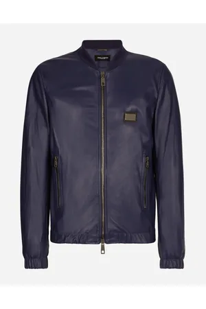 Dolce & Gabbana Leather Jacket With Branded Tag - Man Coats And Jackets Leather 44
