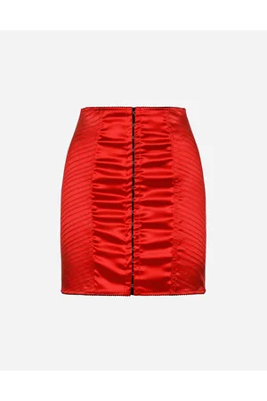 Dolce & Gabbana Satin Miniskirt With Hook-and-eye Fastenings - Woman Skirts Satin 40