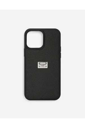 Dolce & Gabbana Calfskin Iphone 13 Pro Max Cover With Logo Tag - Man Tech Accessories Leather Onesize
