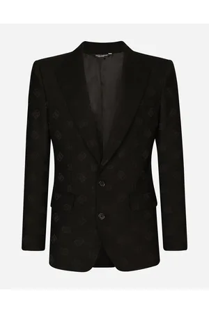 Dolce & Gabbana Single-breasted Jacquard Sicilia-fit Jacket With Dg Monogram Design - Man Suits And Blazers Wool 48