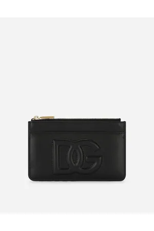 Dolce & Gabbana Medium Calfskin Card Holder With Dg Logo - Woman Wallets And Small Leather Goods Leather Onesize