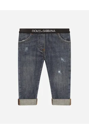 Dolce & Gabbana Stretch Denim Jeans With Branded Elastic - Woman Denim 3/6 Months