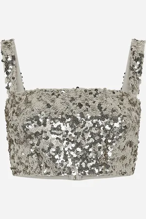 Dolce & Gabbana Sequined Crop Top With Straps - Woman Shirts And Tops 36