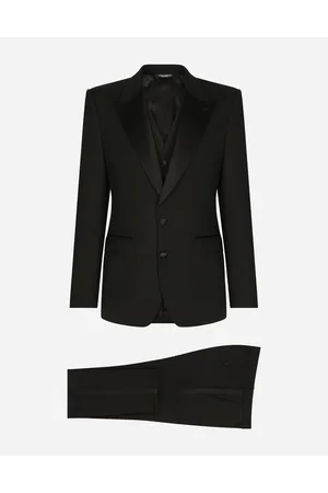 Dolce & Gabbana Three-piece Sicilia-fit Suit In Stretch Wool - Man Suits And Blazers Wool 54