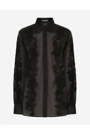 Dolce & Gabbana Organza Shirt With Lace Appliqués - Woman Shirts And Tops 38
