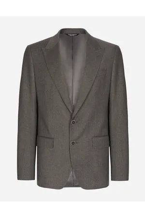 Dolce & Gabbana Single-breasted Stretch Flannel Sicilia-fit Jacket - Man Suits And Blazers Gray Wool 50