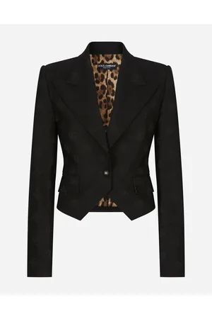 Dolce & Gabbana Wool Jacquard Spencer Jacket With Dg Logo - Woman Blazers 36