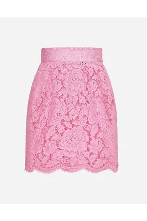 Dolce & Gabbana Branded Floral Cordonetto Lace Miniskirt - Woman Skirts 36