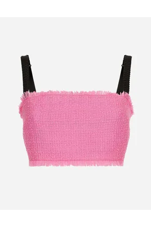 Dolce & Gabbana Raschel Tweed Crop Top With Straps - Woman Shirts And Tops 36
