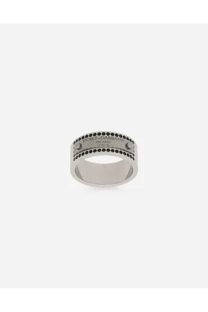 Dolce & Gabbana Rhinestone-detailed Tag Ring - Man Bijoux Metal M