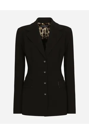 Dolce & Gabbana Double-breasted Turlington Jacket In Jersey Milano Rib - Woman Blazers Viscose 40