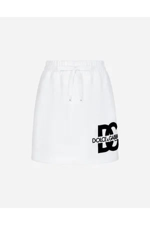 Dolce & Gabbana Jersey Miniskirt With Dg Logo Patch - Woman Skirts 36