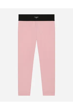 Dolce & Gabbana Jersey Leggings With Logo Tag - Woman Trousers And Skirts 2 Years