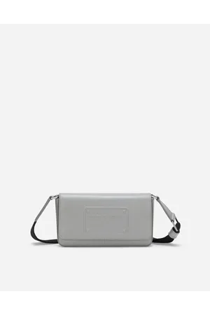 Dolce & Gabbana Calfskin Mini Bag - Man Crossbody Bags Gray Leather Onesize