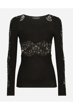 Dolce & Gabbana Viscose Sweater With Lace Inserts - Woman Sweaters And Cardigans 40