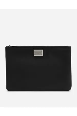 Dolce & Gabbana Medium-sized Grainy Calfskin And Nylon Pouch - Man Briefcase And Clutches Fabric Onesize