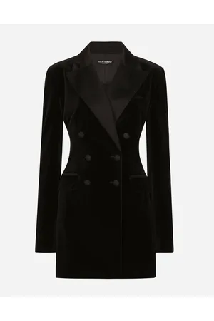 Dolce & Gabbana Double-breasted Velvet Turlington Jacket - Woman Blazers 36