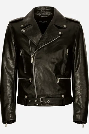 Dolce & Gabbana Belted Leather Biker Jacket - Man Coats And Jackets 46