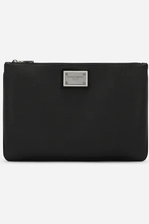 Dolce & Gabbana Grainy Calfskin And Nylon Pouch - Man Briefcase And Clutches Fabric Onesize