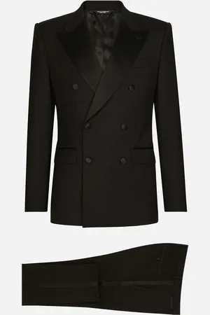 Dolce & Gabbana Three-piece Sicilia-fit Suit In Stretch Wool - Man Suits And Blazers Wool 44