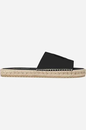 Dolce & Gabbana Calfskin Espadrille Sliders - Man Sandals And Slides Leather 39