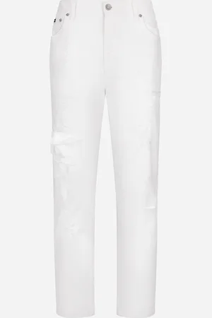 Dolce & Gabbana Cotton Denim Jeans With Rips - Woman Denim And Jeans Multi-colored 42