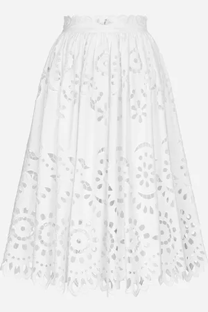 Dolce & Gabbana Cotton Midi Circle Skirt With Cut-out Detailing - Woman Skirts 36
