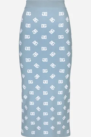 Dolce & Gabbana Viscose Pencil Skirt With Jacquard Dg Logo - Woman Skirts 36