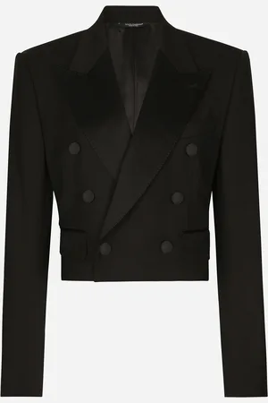 Dolce & Gabbana Cropped Double-breasted Wool Tuxedo Jacket - Woman Blazers Wool 38