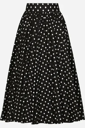 Dolce & Gabbana Cotton Calf-length Circle Skirt With Polka-dot - Woman Skirts 36
