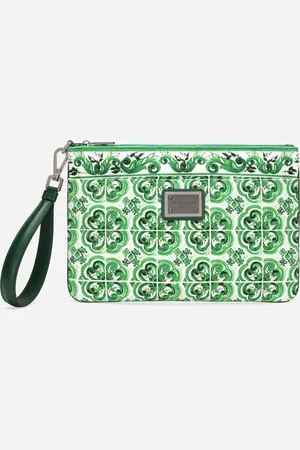 Dolce & Gabbana Majolica- Canvas Pouch - Man Briefcase And Clutches Cotton Onesize