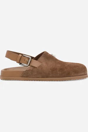 Dolce & Gabbana Suede Mules With Logo Tag - Man Sandals And Slides 40