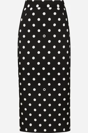 Dolce & Gabbana Charmeuse Calf-length Pencil Skirt With Polka-dot - Woman Skirts 36
