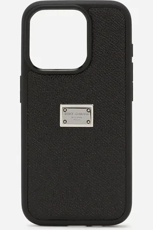 Dolce & Gabbana Dauphine-print Calfskin Iphone 15 Pro Cover - Man Tech Accessories Leather Onesize