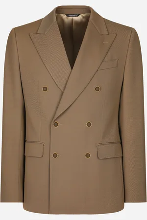 Dolce & Gabbana Double-breasted Technical Gabardine Jacket - Man Suits And Blazers Gray 48